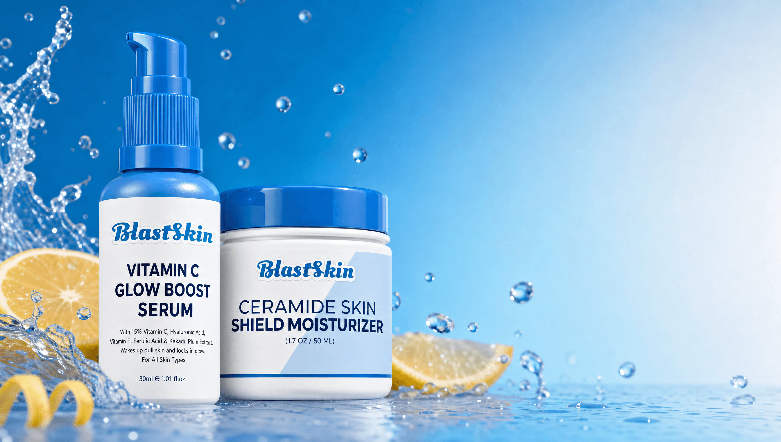 BlastSkin — Vitamin C Glow Boost + Ceramide Shield Moisturizer